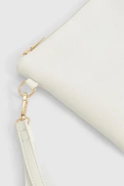Handbags|Clutch Bags*boohoo Basic Zip Top Clutch Bag white