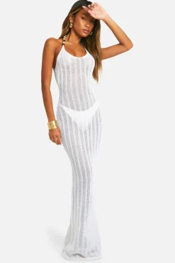 Jumper Dresses|Jumper Dresses*boohoo Bead Strap Detail Crochet Maxi Dress white