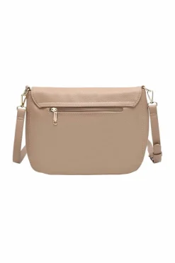 Cross-Body Bags|Handbags*Kitise Bee Accent Flap Over Zip Closure Crossbody Bag With Detachable Strap Grey