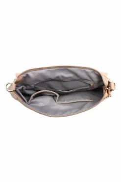 Cross-Body Bags|Handbags*Kitise Bee Accent Flap Over Zip Closure Crossbody Bag With Detachable Strap Grey