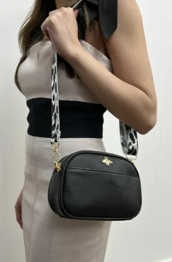 Cross-Body Bags*SVNX Bee Embellished Rounded Crossbody Bag in Black