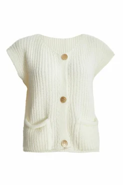 Cardigans*Quiz Knit Sleeveless Cardigan Beige