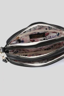 Handbags|Cross-Body Bags*Ashwood Leather Bellezza Romana' Real Leather Twin Zip Quilted Crossbody Bag Black