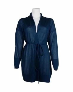 Wrap Dresses*Alpha Studio Belted Cardigan Navy AL12969 Blue