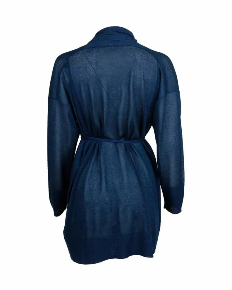 Wrap Dresses*Alpha Studio Belted Cardigan Navy AL12969 Blue