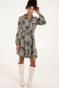 Shirt Dresses*Blue Vanilla Belted Mini Shirt Dress Khaki
