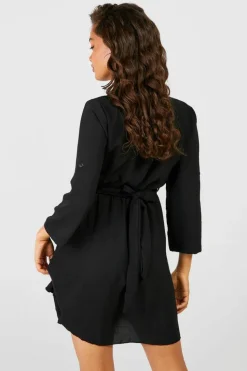 Shirt Dresses*boohoo Belted Shirt Dress black