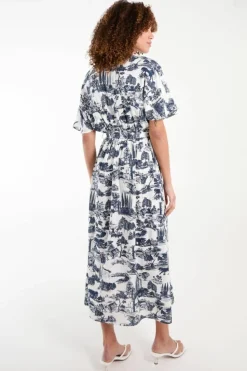 Shirt Dresses*Blue Vanilla Belted Shirt Dress Navy