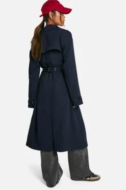 Up To 80% Off Winter Warmers|Trench Coats*boohoo Belted Trench Coat navy