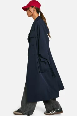 Up To 80% Off Winter Warmers|Trench Coats*boohoo Belted Trench Coat navy