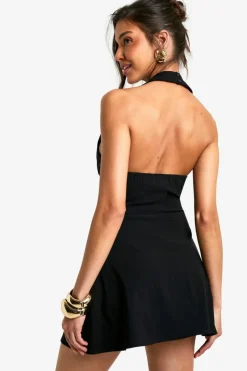 Skater Dresses|Suits & Tailoring*boohoo Bengaline Halterneck Mini Dress black