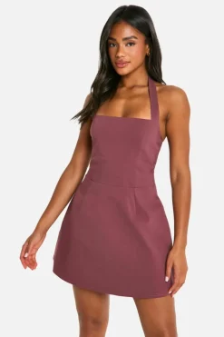 Skater Dresses|Mini Dresses*boohoo Bengaline Square Neck Skater Dress mauve