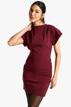 T-Shirt Dresses|Shirt Dresses*boohoo Bengaline T-Shirt Dress wine
