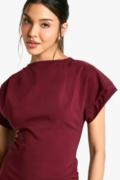 T-Shirt Dresses|Shirt Dresses*boohoo Bengaline T-Shirt Dress wine