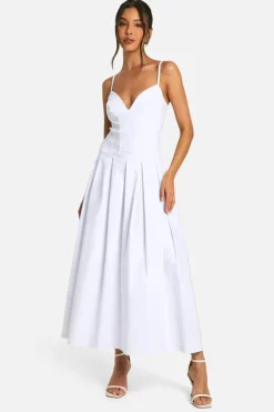 Smock Dresses*boohoo Bengaline Volume Milkmaid Dress white
