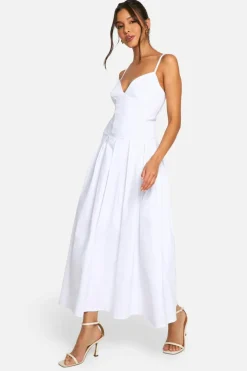 Smock Dresses*boohoo Bengaline Volume Milkmaid Dress white