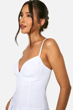Smock Dresses*boohoo Bengaline Volume Milkmaid Dress white