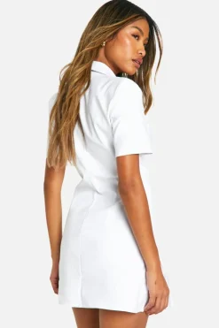 Blazer Dresses*boohoo Bengline Tennis Skirt Blazer Dress white