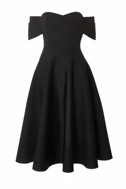 Midi Dresses*Quiz Bardot Midi Skater Dress Black