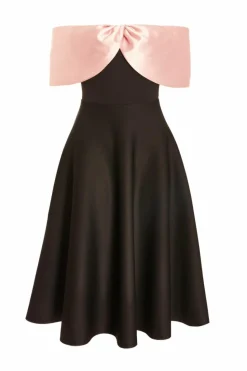 Midi Dresses*Quiz Bardot Midi Skater Dress Black