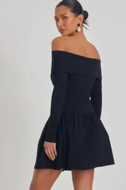 Skater Dresses*Quiz Bardot Skater Dress Black
