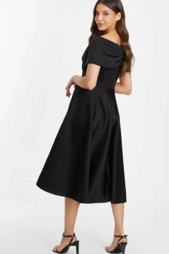Midi Dresses*Quiz Bardot Skater Midi Dress Black