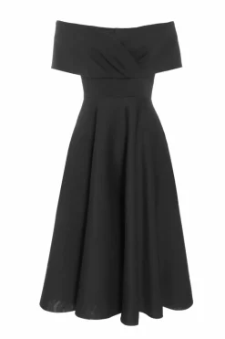Midi Dresses*Quiz Bardot Skater Midi Dress Black