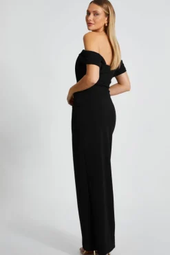 Wrap Dresses*Quiz Bardot Wrap Maxi Dress Black
