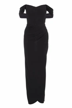 Wrap Dresses*Quiz Bardot Wrap Maxi Dress Black