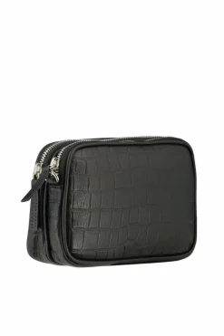 Clutch Bags*Sostter Croc Print Leather Crossbody Bag | BYRXI Black