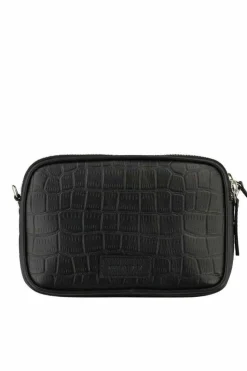 Clutch Bags*Sostter Croc Print Leather Crossbody Bag | BYRXI Black