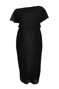 Midi Dresses*Quiz Curve Pleated Midi Dress Black