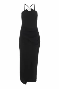 Midi Dresses*Quiz Diamante Corsage Midi Dress Black