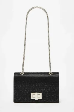 Cross-Body Bags|Handbags*Quiz Diamante Crossbody Bag Black