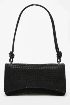 Shoulder Bags|Handbags*Quiz Diamante Shoulder Bag Black