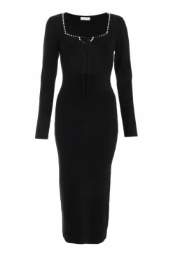 Jumper Dresses|Jumper Dresses*Quiz Diamante Trim Jumper Dress Black