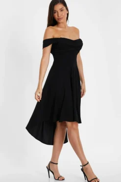 Midi Dresses*Quiz Dip Hem Midi Dress Black