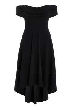 Midi Dresses*Quiz Dip Hem Midi Dress Black