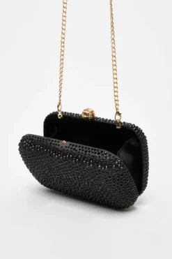 Handbags|Clutch Bags*Quiz Embellished Box Bag Black