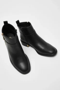 Ankle Boots*Quiz Faux Leather Ankle Boot Black
