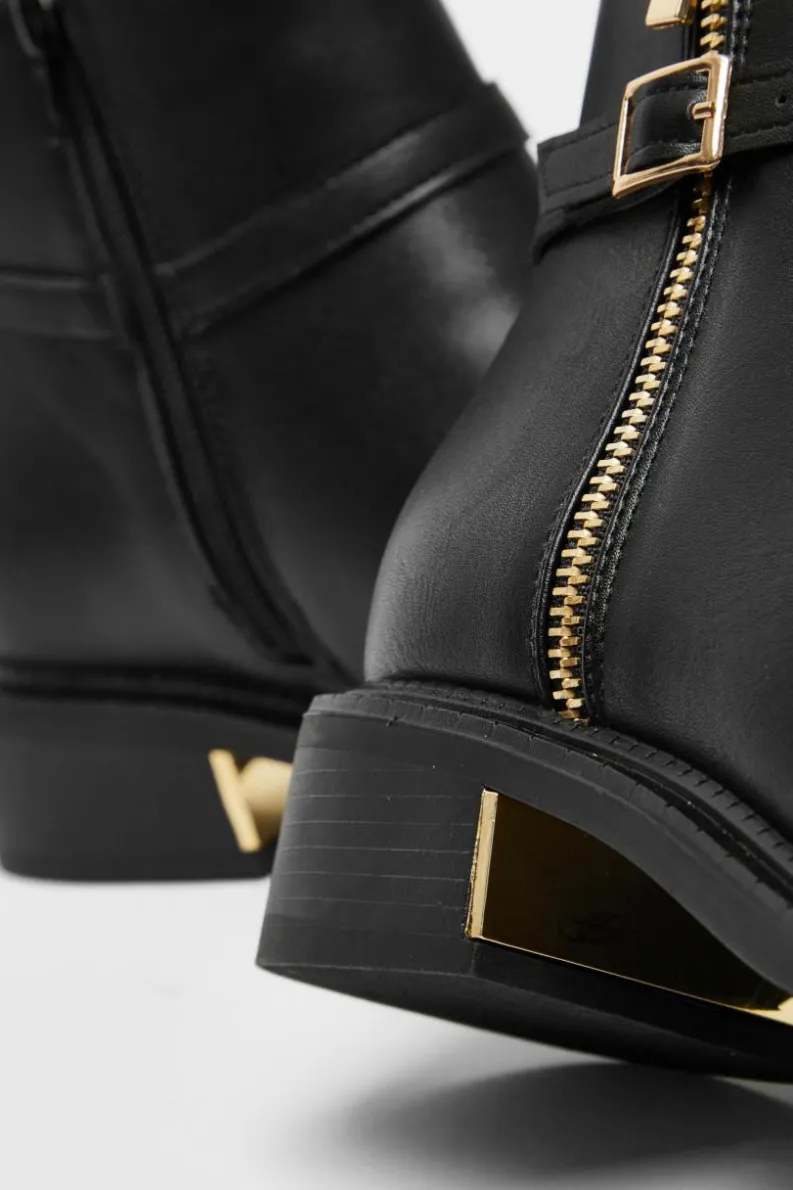 Ankle Boots*Quiz Faux Leather Ankle Boot Black