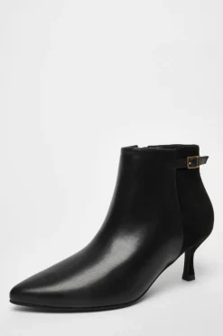 Heeled Boots|Ankle Boots*Quiz Faux Leather Heeled Ankle Boot Black
