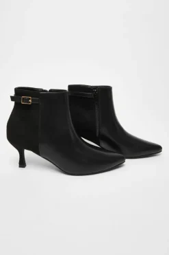 Heeled Boots|Ankle Boots*Quiz Faux Leather Heeled Ankle Boot Black