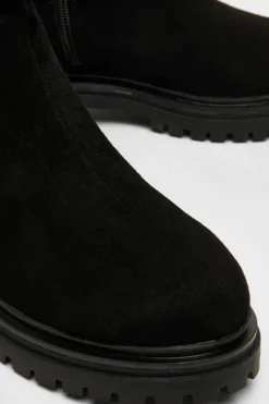 Ankle Boots*Quiz Faux Suede Ruched Ankle Boots Black