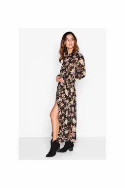Shirt Dresses*Girls On Film Floral Shirt Dress Black