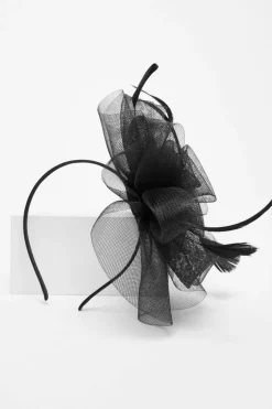 Hair Accessories*Quiz Flower Diamante Headband Fascinator Black