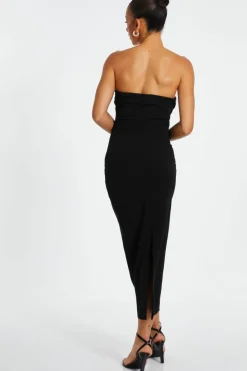 Bodycon Dresses*Quiz Flower Embellished Midaxi Dress Black