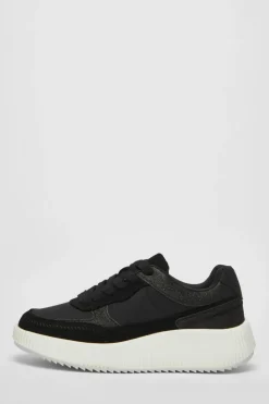 Trainers*Quiz Glitter Chunky Trainers Black