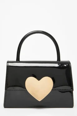 Handbags*Quiz Heart Detail Bag Black
