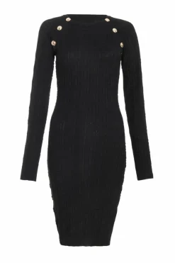 Jumper Dresses|Jumper Dresses*Quiz Knitted Jacquard Mini Dress Black